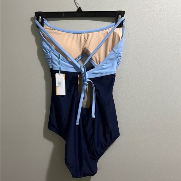 Kona Sol Women's Two-Tone Blue Swimsuit - Picture 5 of 8
